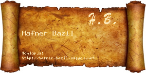 Hafner Bazil névjegykártya